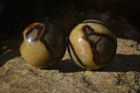 Polished Septeria (Calcite & Aragonite) Spheres x 6 From Madagascar