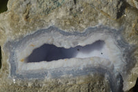 Natural Blue Lace Agate Geode Specimens  x 4 From Nsanje, Malawi