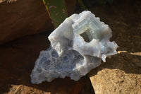 Natural Etched Blue Chalcedony Specimens  x 3 From Nsanje, Malawi