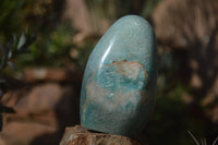 Polished Blue Amazonite Standing Free Forms  x 3 From Ambositra, Madagascar