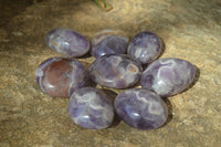 Polished Dream Amethyst Galet / Palm Stones x 12 From Ambatondrazaka, Madagascar