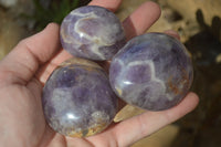 Polished Dream Amethyst Galet / Palm Stones x 12 From Ambatondrazaka, Madagascar