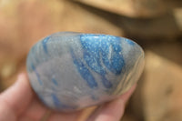 Polished Blue Spotted Spinel Quartz Standing Free Forms x 2 From Madagascar