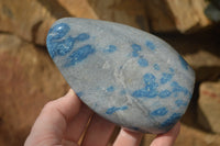 Polished Blue Spotted Spinel Quartz Standing Free Forms x 2 From Madagascar