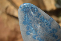 Polished Blue Spotted Spinel Quartz Standing Free Forms x 2 From Madagascar