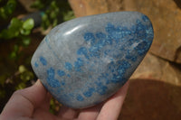 Polished Blue Spotted Spinel Quartz Standing Free Forms x 2 From Madagascar