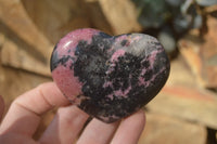 Polished Rhodonite Hearts x 4 From Ambindavato, Madagascar