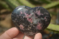 Polished Rhodonite Hearts x 4 From Ambindavato, Madagascar