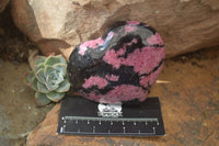 Polished Rhodonite Hearts x 4 From Ambindavato, Madagascar