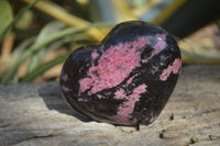 Polished Rhodonite Hearts x 4 From Ambindavato, Madagascar