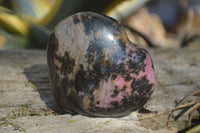 Polished Rhodonite Hearts x 4 From Ambindavato, Madagascar