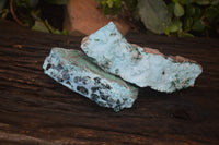 Natural Drusy Chrysocolla & Malachite Dolomite Specimens x 2 From Kakanda, Congo