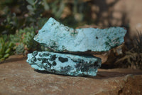 Natural Drusy Chrysocolla & Malachite Dolomite Specimens x 2 From Kakanda, Congo