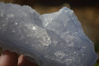 Natural Etched Blue Chalcedony Specimens  x 3 From Malawi