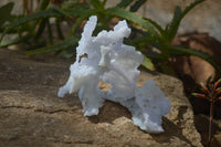 Natural Etched Blue Chalcedony Specimens  x 3 From Malawi