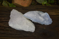 Natural Etched Blue Chalcedony Specimens  x 3 From Malawi