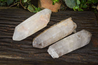 Natural Double Terminated Quartz Crystals  x 3 From Madagascar