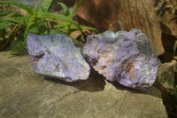 Natural Rough Stichtite & Serpentine Specimens x 2 From Barberton, South Africa