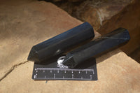 Polished Black Basalt Points  x 6 From Madagascar