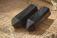 Polished Black Basalt Points  x 6 From Madagascar