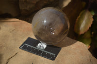 Polished Clear Smokey Quartz Crystal Ball x 1 From Madagascar