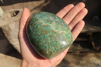 Polished Chrysocolla & Malachite In Quartz Standing Free Forms x 2 From Madagascar