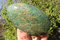 Polished Chrysocolla & Malachite In Quartz Standing Free Forms x 2 From Madagascar