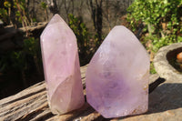 Polished Window Amethyst Crystals x 4 From Ankazobe, Madagascar