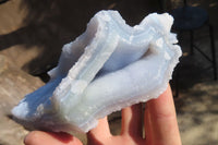 Natural Etched Blue Chalcedony Specimens  x 2 From Malawi