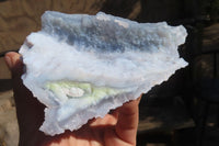 Natural Etched Blue Chalcedony Specimens  x 2 From Malawi