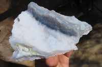 Natural Etched Blue Chalcedony Specimens  x 2 From Malawi