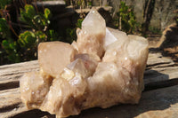 Natural Cascading Smokey Quartz Clusters x 2 From Luena, Congo