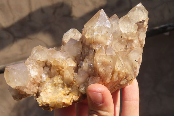 Natural Cascading Smokey Quartz Clusters x 2 From Luena, Congo