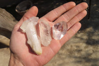 Natural Etched Clear Quartz Crystal Specimens x 35 From Zambia