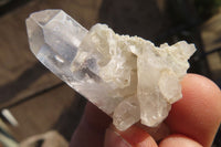 Natural Etched Clear Quartz Crystal Specimens x 35 From Zambia