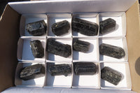 Natural Schorl Alluvial Black Tourmaline Specimens x 12 From Zimbabwe