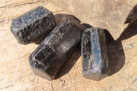 Natural Schorl Alluvial Black Tourmaline Specimens x 12 From Zimbabwe