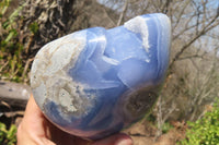 Polished Blue Lace Agate Standing Free Form x 1 From Nsanje, Malawi