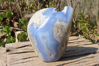 Polished Blue Lace Agate Standing Free Form x 1 From Nsanje, Malawi