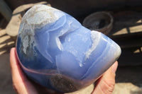 Polished Blue Lace Agate Standing Free Form x 1 From Nsanje, Malawi