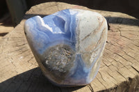 Polished Blue Lace Agate Standing Free Form x 1 From Nsanje, Malawi