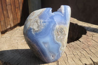 Polished Blue Lace Agate Standing Free Form x 1 From Nsanje, Malawi