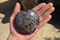 Polished Black Tourmaline Matrix Hearts x 3 From Madagascar