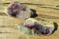 Polished One Side Polished Watermelon Fluorite Pieces  x 12 From Uis, Namibia