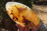 Polished Dendritic Agate Standing Free Forms  x 2 From Madagascar