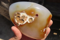 Polished Dendritic Agate Standing Free Forms  x 2 From Madagascar