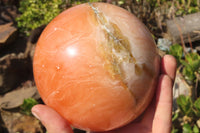 Polished Extra Large Orange Twist Calcite Sphere  x 1 From Maevantanana, Madagascar