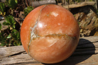 Polished Extra Large Orange Twist Calcite Sphere  x 1 From Maevantanana, Madagascar