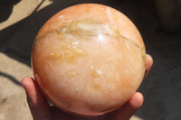 Polished Extra Large Orange Twist Calcite Sphere  x 1 From Maevantanana, Madagascar