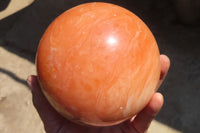 Polished Extra Large Orange Twist Calcite Sphere  x 1 From Maevantanana, Madagascar